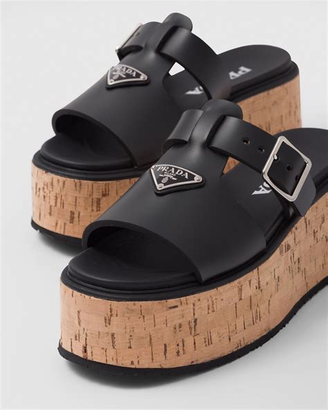 platform sandals prada|Prada platform wedge sandals.